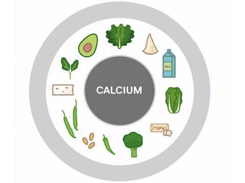 Calcium mit 11 verschiedenen Icons für Lebensmittel