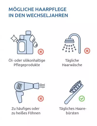 Mögliche Haarpflege in den Wechseljahren